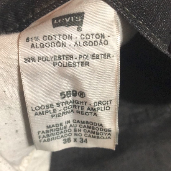 Black Levi Strauss Black Denim Men’s Jeans - Picture 4 of 4